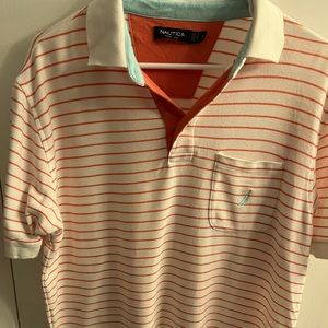 White and teal Nautica polo